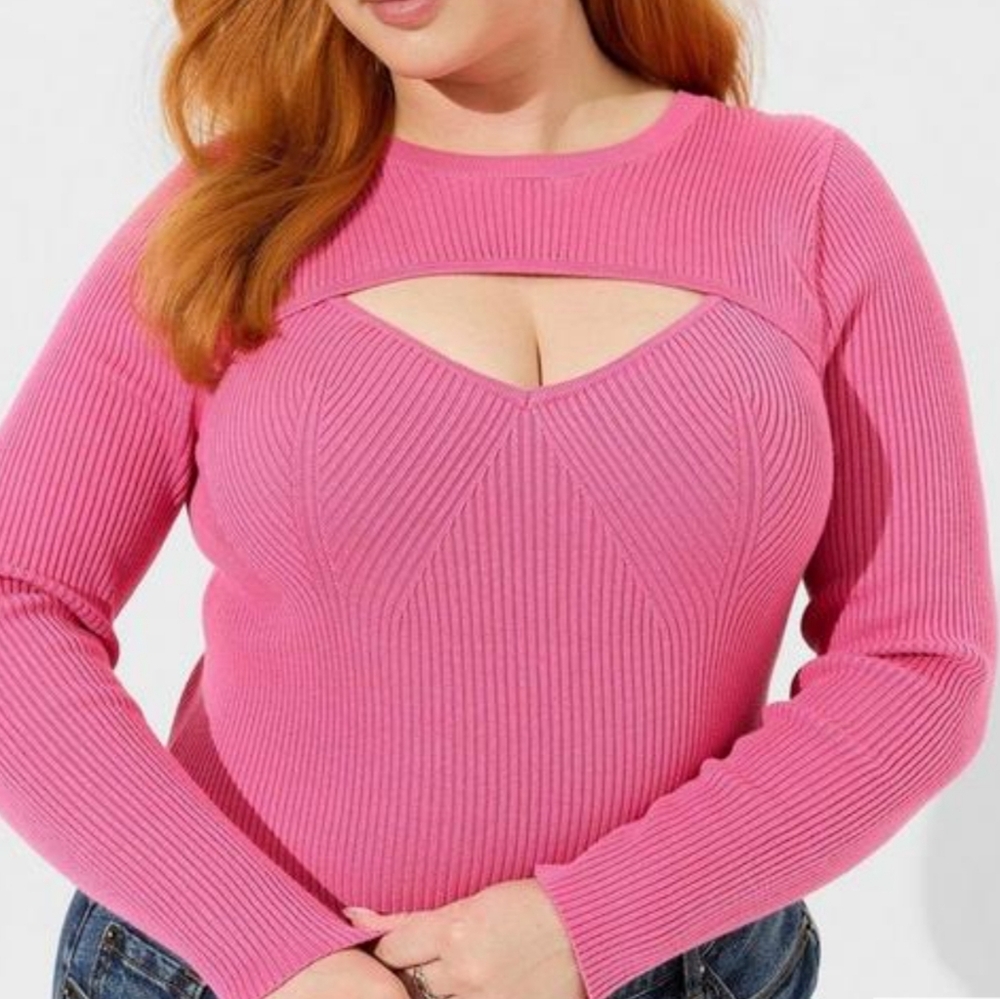 TORRID Ribbed Cut Out Sweater
